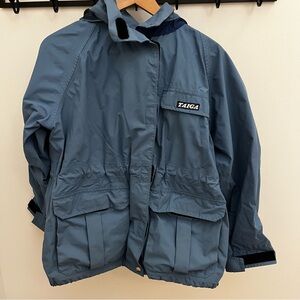 Vintage 90s Taiga GORE-TEX Slate Blue Hooded Waterproof Rain Jacket M
